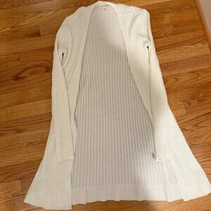 Long white cardigan